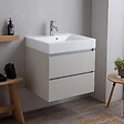KIAMAMI VALENTINA - Meuble De Salle De Bain 60Cm 2 Tiroirs Gris Perle Avec Lavabo | Valentina - vignette