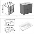 AICA SANITAIRE - AICA Meuble de salle de bain mural Anthracite 60 cm - 2 tiroirs, lavabo inclus - vignette