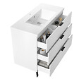 AICA SANITAIRE - AICA Meuble de salle de bain mural avec pieds Blanc 100 cm - 3 tiroirs, lavabo inclus - vignette
