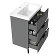 AICA SANITAIRE - AICA Meuble de salle de bain mural avec pieds Anthracite 60 cm - 3 tiroirs, lavabo inclus - vignette