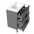 AICA SANITAIRE - AICA Meuble de salle de bain mural avec pieds 60 cm Anthracite - 3 tiroirs + Lavabo Céramique - vignette