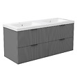 AICA SANITAIRE - AICA Meuble de salle de bain mural Anthracite 120 cm - 4 tiroirs, lavabo inclus - vignette