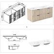 AICA SANITAIRE - AICA Meuble de salle de bain mural 120 cm Chêne - 4 tiroirs + Lavabo double en céramique - vignette