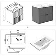 AICA SANITAIRE - AICA Meuble de salle de bain mural 60 cm Anthracite - 2 tiroirs + Lavabo Céramique - vignette