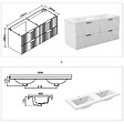 AICA SANITAIRE - AICA Meuble de salle de bain mural Blanc 120 cm - 4 tiroirs, lavabo inclus - vignette