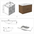 AICA SANITAIRE - AICA Meuble de salle de bain mural Noyer 80 cm - 2 tiroirs, lavabo inclus - vignette