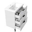 AICA SANITAIRE - AICA Meuble de salle de bain mural avec pieds Blanc 60 cm - 3 tiroirs, lavabo inclus - vignette