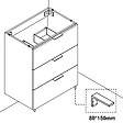 AICA SANITAIRE - AICA Meuble de salle de bain mural avec pieds Blanc 60 cm - 3 tiroirs, lavabo inclus - vignette