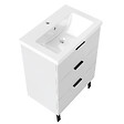 AICA SANITAIRE - AICA Meuble de salle de bain mural avec pieds Blanc 60 cm - 3 tiroirs, lavabo inclus - vignette