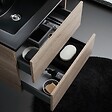 KIAMAMI VALENTINA - Meuble Salle De Bain 60Cm Chêne Avec Lavabo Noir Mat | Berlin - vignette