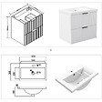 AICA SANITAIRE - AICA Meuble de salle de bain mural 60 cm Blanc - 2 tiroirs + Lavabo Céramique - vignette