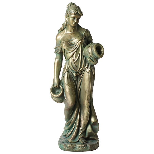 BELIANI - Statue de jardin TRYPOLIS Femme Vert - large