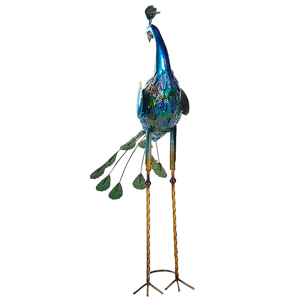 BELIANI - Statue de jardin PEACOCK Bleu - large