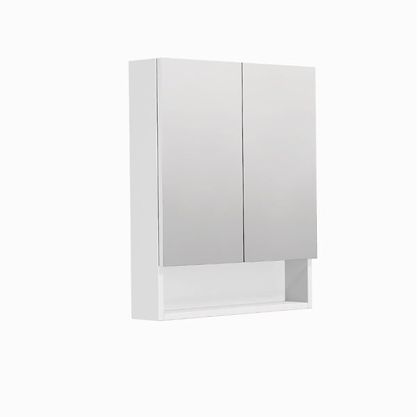 SWISS AQUA TECHNOLOGIES - Swiss Aqua Technologies Cube Way  60x72x14 cm armoire de salle de bain suspendue avec étagères, blanc mat (GALCU3D60BP) - large