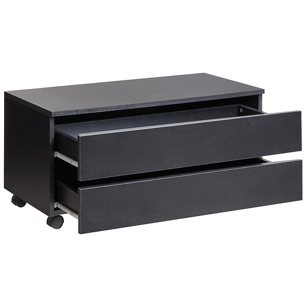 BELIANI - Meuble haut TERESINA avec roues 80 cm Noir - large