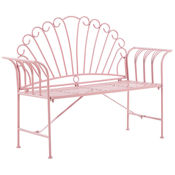 BELIANI - Banc de jardin CAVINIA 125 cm Métal Rose - large
