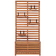 BELIANI - Banc de jardin avec étagère murale MATINO Acacia 170 cm 80 cm Marron - vignette