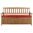 BELIANI - Banc avec coussin d'assise SOVANA 160 cm avec rangement Acacia Rouge - vignette