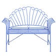 BELIANI - Banc de jardin CAVINIA 125 cm Métal Bleu clair - vignette