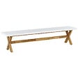 BELIANI - Banc de jardin OLBIA 200 cm Béton Blanc - vignette