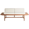 BELIANI - Banc avec coussin d'assise GIAVENO 210 cm Acacia Blanc cassé - vignette