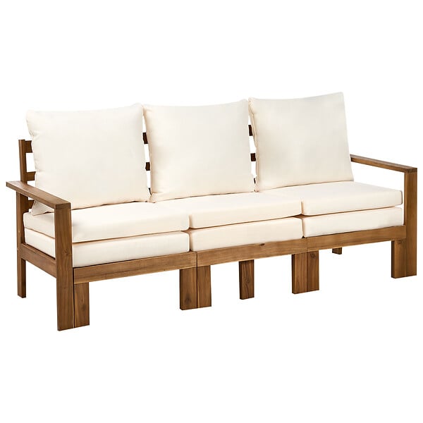 BELIANI - Banc avec coussin d'assise ISOLELLO 190 cm Réglable Acacia Marron - large