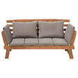 BELIANI - Banc avec coussin d'assise PORTICI 210 cm Bois d'eucalyptus Marron clair/taupe - vignette