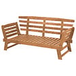 BELIANI - Banc avec coussin d'assise PORTICI 210 cm Bois d'eucalyptus Marron clair/taupe - vignette
