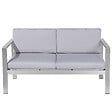 BELIANI - Banc avec coussin d'assise SALERNO 142 cm Métal Gris clair - vignette