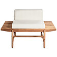 BELIANI - Banc avec coussin d'assise GIAVENO 135 cm Acacia Blanc cassé - vignette