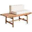 BELIANI - Banc avec coussin d'assise GIAVENO 135 cm Acacia Blanc cassé - vignette