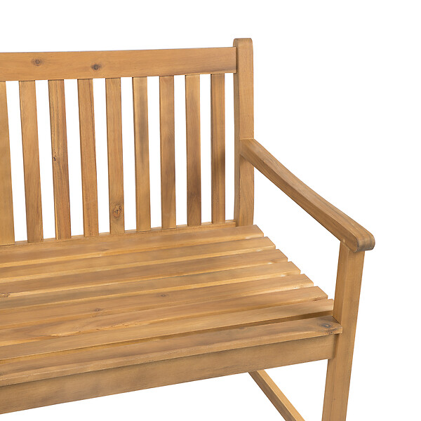 BELIANI - Banc avec coussin d'assise VIVARA 120 cm Bois d'acacia certifié Bleu marine - large