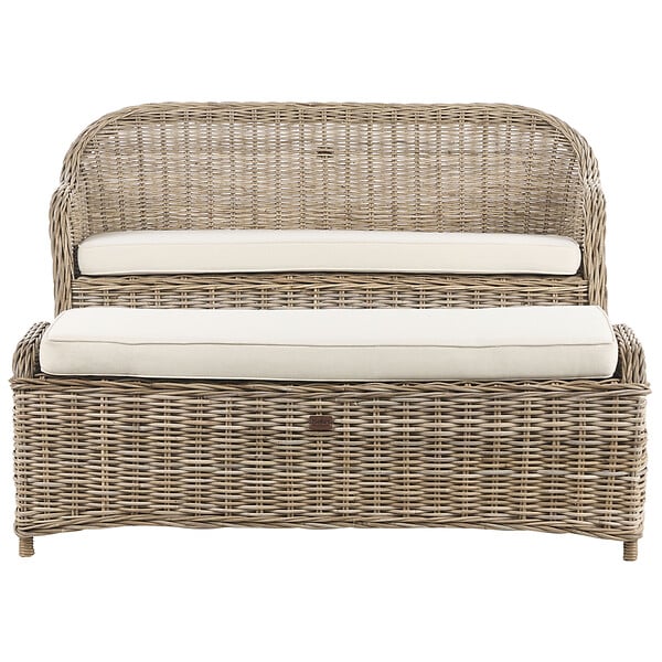 BELIANI - Banc avec coussin d'assise SUSUA 141 cm avec ottoman Rotin Naturel - large