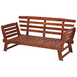 BELIANI - Banc avec coussin d'assise PORTICI 210 cm Bois d'eucalyptus Marron foncé/taupe - vignette