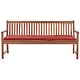 BELIANI - Banc avec coussin d'assise VIVARA 180 cm Bois d'acacia certifié Rouge foncé - vignette