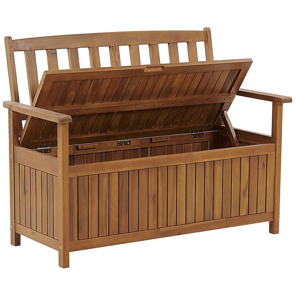 BELIANI - Banc de jardin SOVANA 120 cm avec rangement Acacia Marron - large