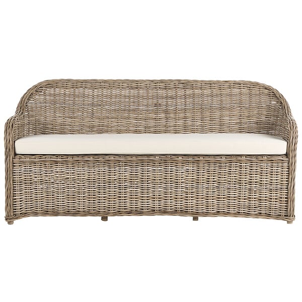 BELIANI - Banc avec coussin d'assise SUSUA 189 cm Rotin Naturel - large
