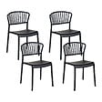 BELIANI - Lot de 4 chaises de jardin GELA Noir - vignette