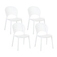 BELIANI - Lot de 4 chaises de jardin OSTIA Blanc - vignette