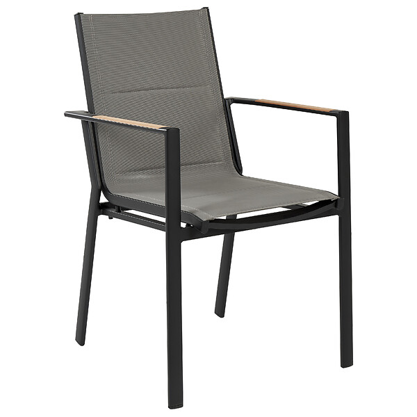 BELIANI - Chaise de jardin BUSSETO Métal Noir - large