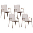 BELIANI - Lot de 4 chaises de jardin TIANO Métal Taupe - vignette