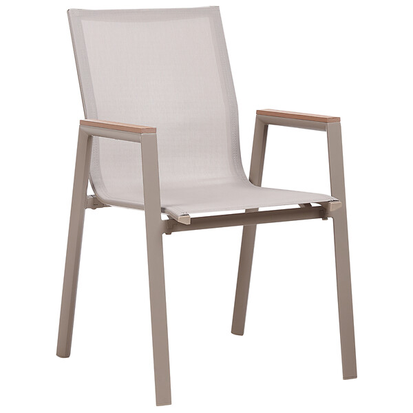 BELIANI - Lot de 4 chaises de jardin TIANO Métal Taupe - large