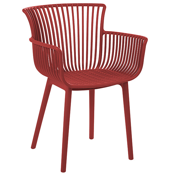 BELIANI - Lot de 4 chaises de jardin PESARO Rouge - large