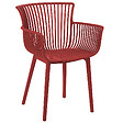 BELIANI - Lot de 4 chaises de jardin PESARO Rouge - vignette