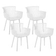 BELIANI - Lot de 4 chaises de jardin PESARO Blanc - vignette