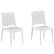BELIANI - Lot de 2 chaises de jardin FOSSANO Matière synthétique Blanc - vignette