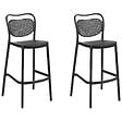 BELIANI - Lot de 2 chaises de bar de jardin CELLENO Noir - vignette