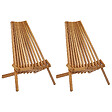 BELIANI - Lot de 2 chaises de jardin BELLANO Acacia Marron - vignette