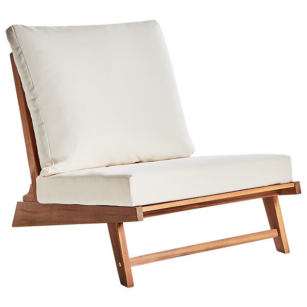 BELIANI - Lot de 2 chaises de jardin avec coussins MICCIANO Acacia Blanc cassé - large