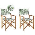 BELIANI - Lot de 2 chaises de jardin CINE Acacia Blanc - vignette